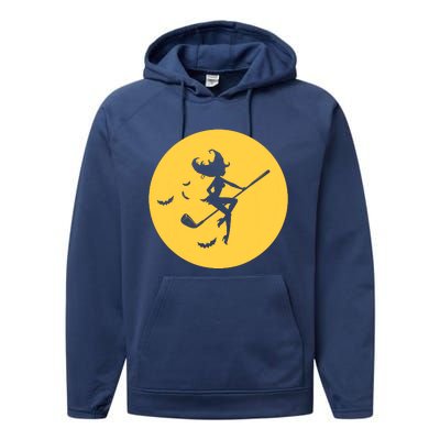 Funny Halloween Witch Golf Stick Golfer Golfing Premium Performance Fleece Hoodie