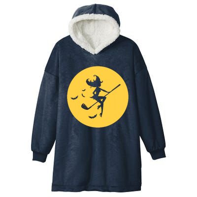 Funny Halloween Witch Golf Stick Golfer Golfing Premium Hooded Wearable Blanket