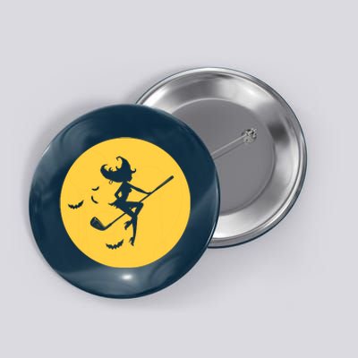 Funny Halloween Witch Golf Stick Golfer Golfing Premium Button