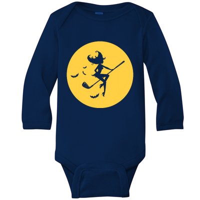 Funny Halloween Witch Golf Stick Golfer Golfing Premium Baby Long Sleeve Bodysuit