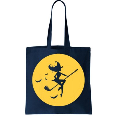 Funny Halloween Witch Golf Stick Golfer Golfing Premium Tote Bag