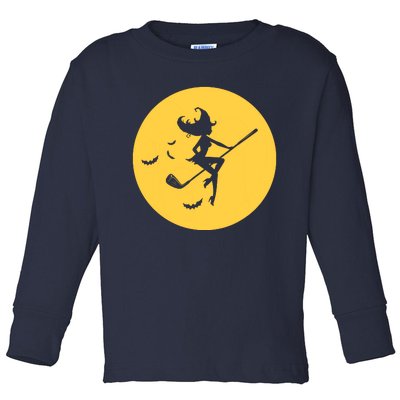 Funny Halloween Witch Golf Stick Golfer Golfing Premium Toddler Long Sleeve Shirt