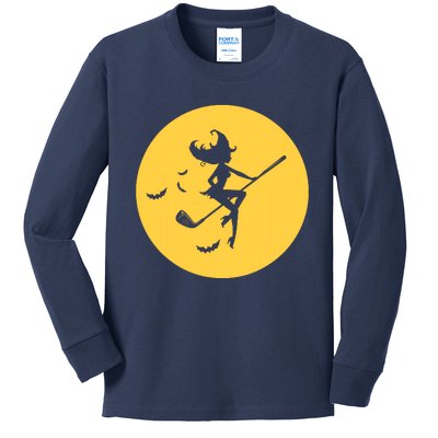 Funny Halloween Witch Golf Stick Golfer Golfing Premium Kids Long Sleeve Shirt