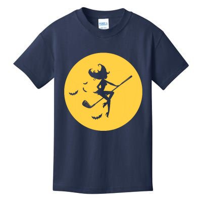 Funny Halloween Witch Golf Stick Golfer Golfing Premium Kids T-Shirt