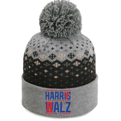 Funny Harris Walz 24 Harry Balz 2024 Meme Democratics Vote The Baniff Cuffed Pom Beanie