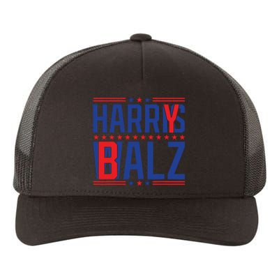 Funny Harris Walz 24 Harry Balz 2024 Meme Democratics Vote Yupoong Adult 5-Panel Trucker Hat