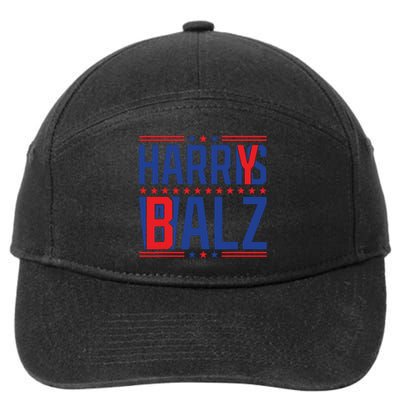 Funny Harris Walz 24 Harry Balz 2024 Meme Democratics Vote 7-Panel Snapback Hat