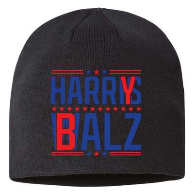 Funny Harris Walz 24 Harry Balz 2024 Meme Democratics Vote Sustainable Beanie