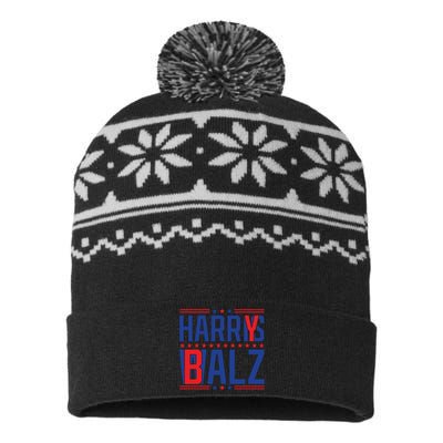 Funny Harris Walz 24 Harry Balz 2024 Meme Democratics Vote USA-Made Snowflake Beanie