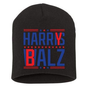 Funny Harris Walz 24 Harry Balz 2024 Meme Democratics Vote Short Acrylic Beanie