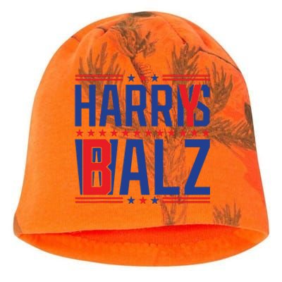 Funny Harris Walz 24 Harry Balz 2024 Meme Democratics Vote Kati - Camo Knit Beanie