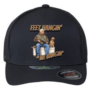 Feet Hangin We Bangin Trump Duck Hunting Flexfit Unipanel Trucker Cap