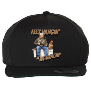 Feet Hangin We Bangin Trump Duck Hunting Wool Snapback Cap