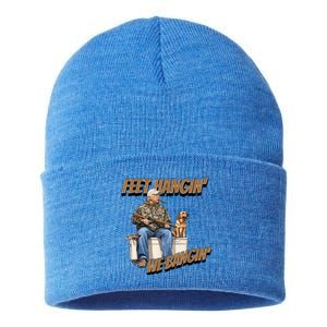 Feet Hangin We Bangin Trump Duck Hunting Sustainable Knit Beanie