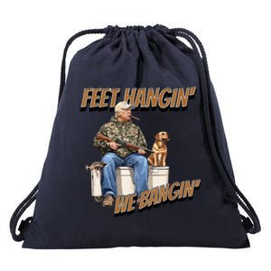 Feet Hangin We Bangin Trump Duck Hunting Drawstring Bag