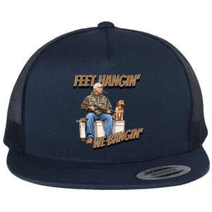 Feet Hangin We Bangin Trump Duck Hunting Flat Bill Trucker Hat