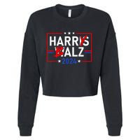 Funny Harris Walz 24 Harry Balz 2024 Meme Democratics Vote Cropped Pullover Crew