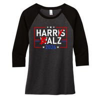 Funny Harris Walz 24 Harry Balz 2024 Meme Democratics Vote Women's Tri-Blend 3/4-Sleeve Raglan Shirt