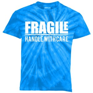 Fragile Handle With Care Funny Package Costume Design Gift Kids Tie-Dye T-Shirt