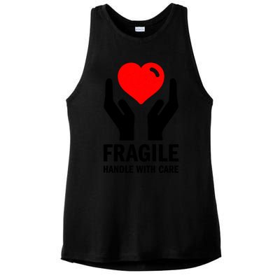 Fragile Handle With Care Loveheart Gift Ladies PosiCharge Tri-Blend Wicking Tank