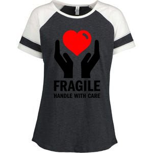 Fragile Handle With Care Loveheart Gift Enza Ladies Jersey Colorblock Tee