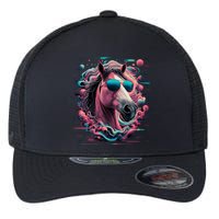 Funny Horse Wearing Sunglasses Abstract Art Tall Sweatshirt Flexfit Unipanel Trucker Cap