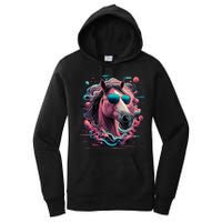 Funny Horse Wearing Sunglasses Abstract Art Tall Sweatshirt Women's Pullover Hoodie