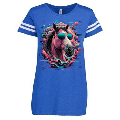 Funny Horse Wearing Sunglasses Abstract Art Tall Sweatshirt Enza Ladies Jersey Football T-Shirt