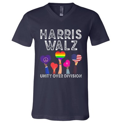 Funny Harris Waltz 2024 Unity Over Division V-Neck T-Shirt