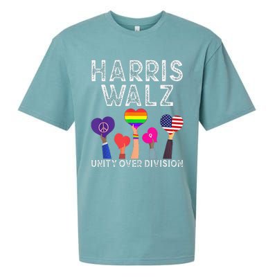 Funny Harris Waltz 2024 Unity Over Division Sueded Cloud Jersey T-Shirt