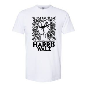 Floral Harris Walz We Are Not Going Back Gift Softstyle CVC T-Shirt