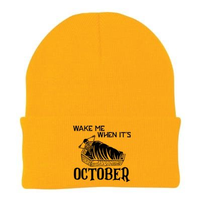 Funny Halloween Wake Me When Its October Design Gift Knit Cap Winter Beanie