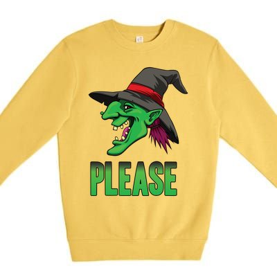 Funny Halloween Witch Please Gift Premium Crewneck Sweatshirt