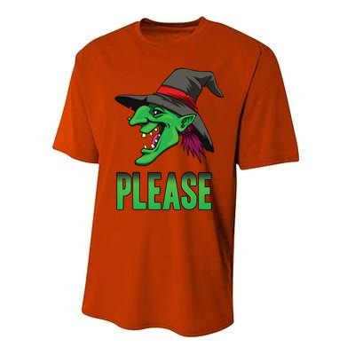 Funny Halloween Witch Please Gift Performance Sprint T-Shirt