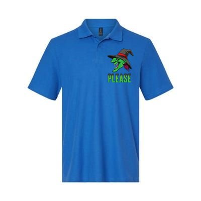 Funny Halloween Witch Please Gift Softstyle Adult Sport Polo