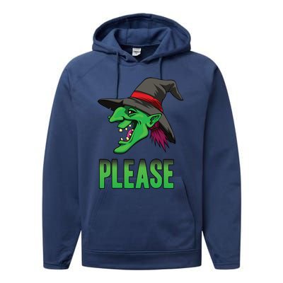 Funny Halloween Witch Please Gift Performance Fleece Hoodie