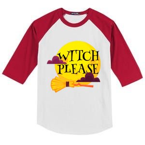 Funny Halloween Witch Please Gift Kids Colorblock Raglan Jersey