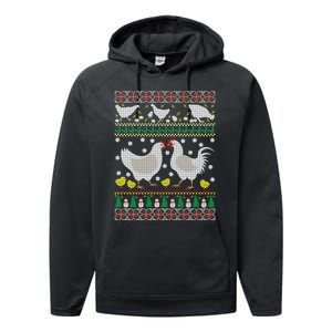 Funny Holiday Xmas Gift Chicken Ugly Christmas Farm Animal Performance Fleece Hoodie