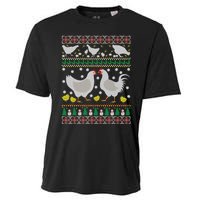 Funny Holiday Xmas Gift Chicken Ugly Christmas Farm Animal Cooling Performance Crew T-Shirt