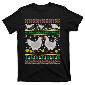 Funny Holiday Xmas Gift Chicken Ugly Christmas Farm Animal T-Shirt