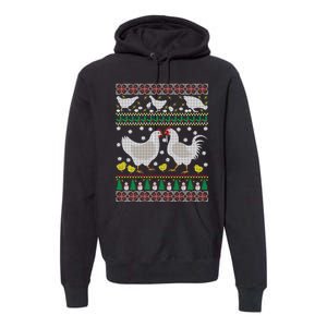 Funny Holiday Xmas Gift Chicken Ugly Christmas Farm Animal Premium Hoodie