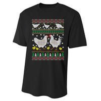 Funny Holiday Xmas Gift Chicken Ugly Christmas Farm Animal Performance Sprint T-Shirt