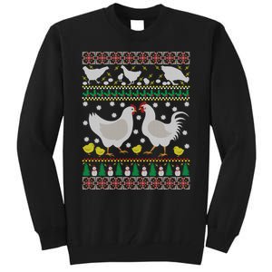 Funny Holiday Xmas Gift Chicken Ugly Christmas Farm Animal Tall Sweatshirt