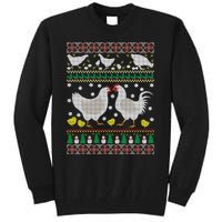 Funny Holiday Xmas Gift Chicken Ugly Christmas Farm Animal Tall Sweatshirt