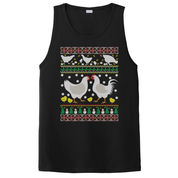 Funny Holiday Xmas Gift Chicken Ugly Christmas Farm Animal PosiCharge Competitor Tank