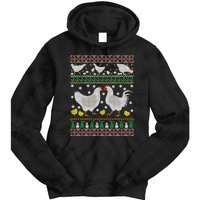 Funny Holiday Xmas Gift Chicken Ugly Christmas Farm Animal Tie Dye Hoodie