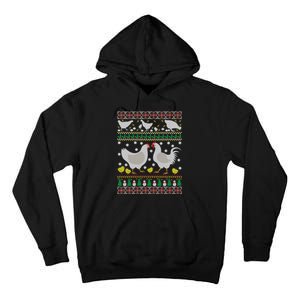 Funny Holiday Xmas Gift Chicken Ugly Christmas Farm Animal Tall Hoodie