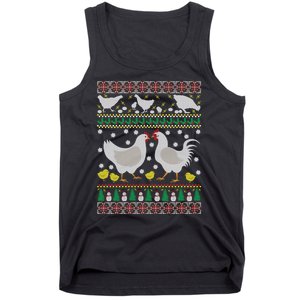 Funny Holiday Xmas Gift Chicken Ugly Christmas Farm Animal Tank Top