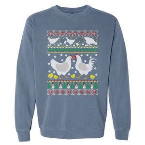 Funny Holiday Xmas Gift Chicken Ugly Christmas Farm Animal Garment-Dyed Sweatshirt