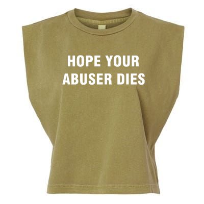 Funny Hope Your Abuser Dies Garment-Dyed Women's Muscle Tee